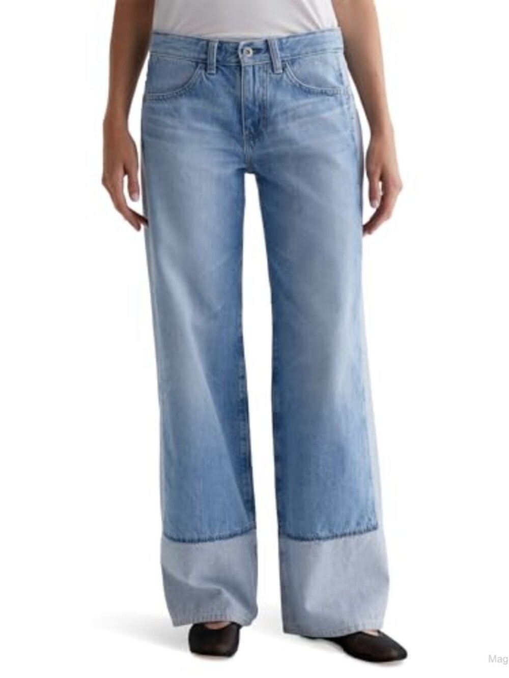 AG Adria Low Rise Baggy Wide Leg Jeans 100% Cotton 32" Inseam